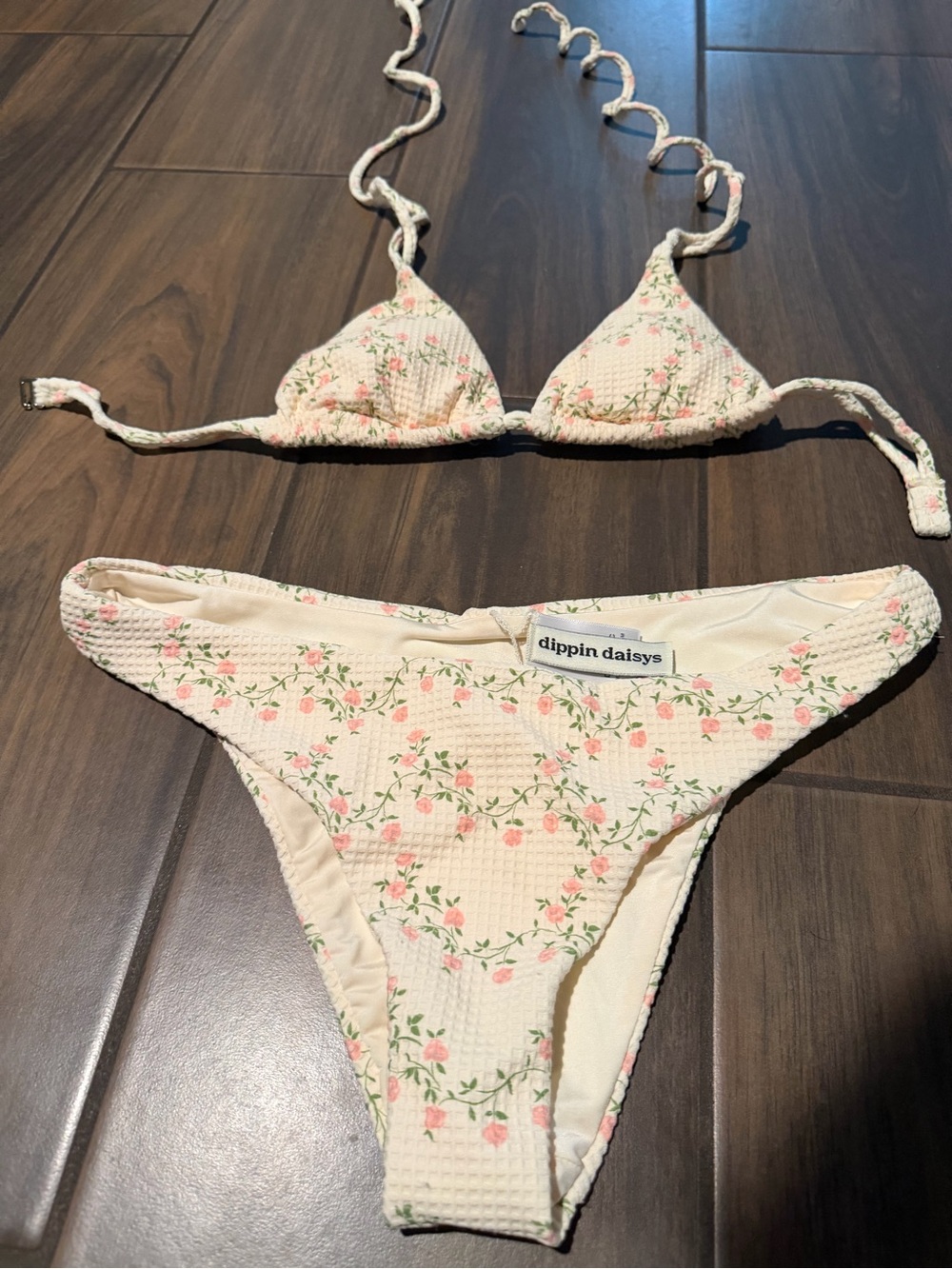 Dippin’ Daisies Floral Micro Bikini Set - Pink Cream